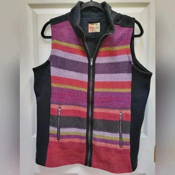 Ruff Hewn Women's Multicolor Striped Vest Plus Size 1x - Picture 1 of 4